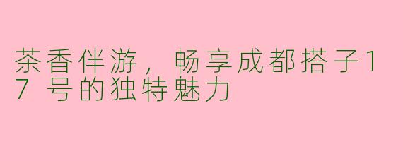 茶香伴游，畅享成都搭子17号的独特魅力