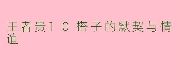 王者贵10搭子的默契与情谊