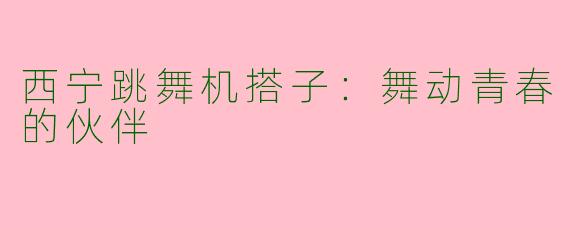 西宁跳舞机搭子：舞动青春的伙伴