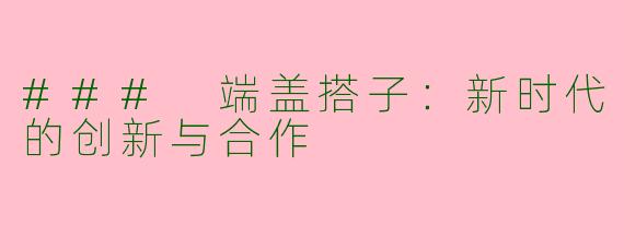 ### 端盖搭子：新时代的创新与合作
