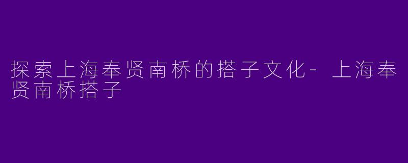 探索上海奉贤南桥的搭子文化