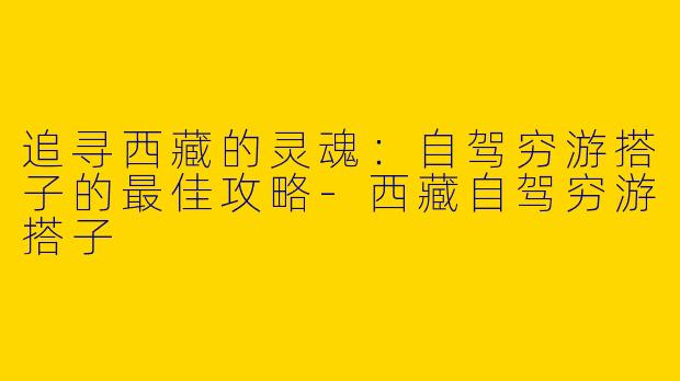 追寻西藏的灵魂：自驾穷游搭子的最佳攻略-西藏自驾穷游搭子