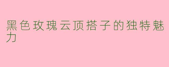 黑色玫瑰云顶搭子的独特魅力