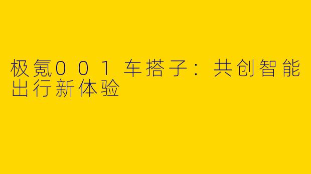 极氪001车搭子:共创智能出行新体验