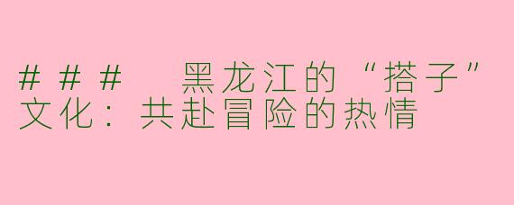 ### 黑龙江的“搭子”文化：共赴冒险的热情