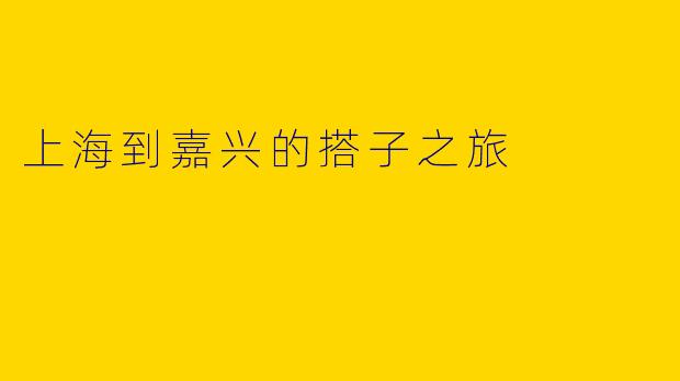 上海到嘉兴的搭子之旅