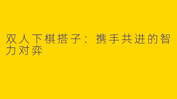 双人下棋搭子：携手共进的智力对弈  