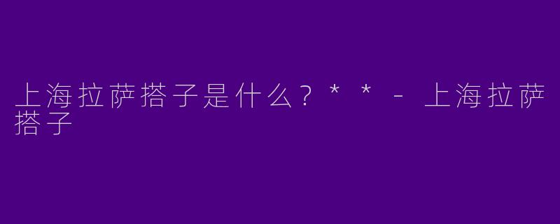 上海拉萨搭子是什么?**