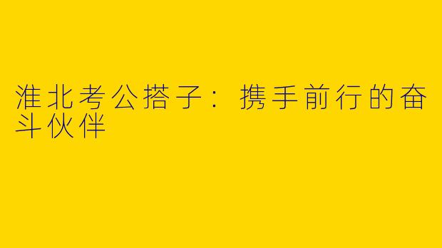 淮北考公搭子：携手前行的奋斗伙伴