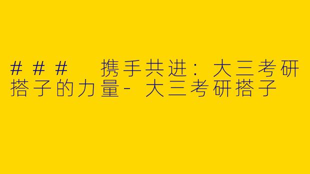### 携手共进：大三考研搭子的力量-大三考研搭子