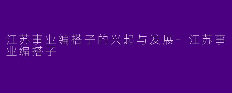 江苏事业编搭子的兴起与发展