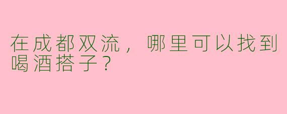 在成都双流，哪里可以找到喝酒搭子？