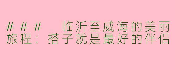### 临沂至威海的美丽旅程：搭子就是最好的伴侣