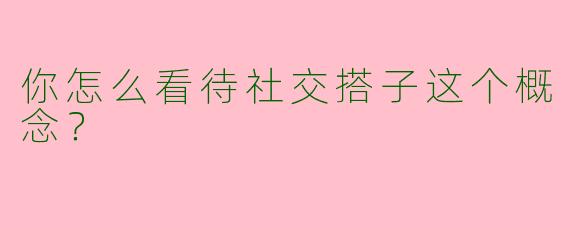 你怎么看待社交搭子这个概念？