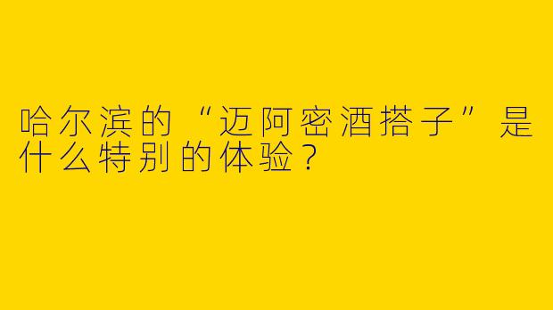 哈尔滨的“迈阿密酒搭子”是什么特别的体验？