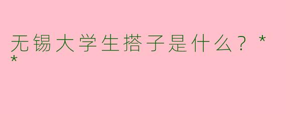 无锡大学生搭子是什么？**