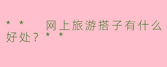 ** 网上旅游搭子有什么好处?**