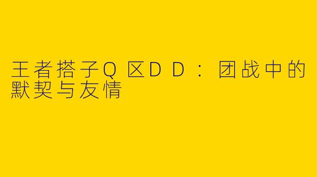 王者搭子Q区DD：团战中的默契与友情
