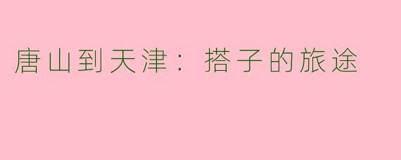 唐山到天津：搭子的旅途