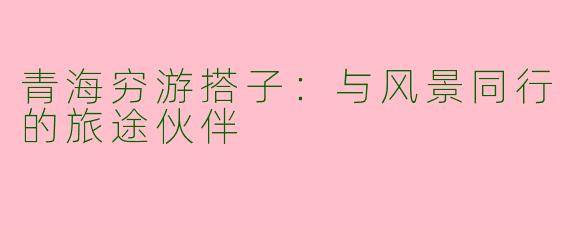 青海穷游搭子：与风景同行的旅途伙伴