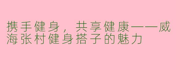 携手健身，共享健康——威海张村健身搭子的魅力