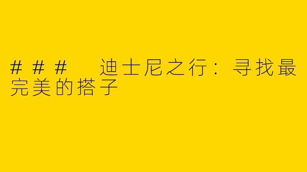 ### 迪士尼之行：寻找最完美的搭子