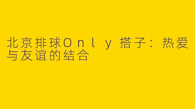 北京排球Only搭子：热爱与友谊的结合