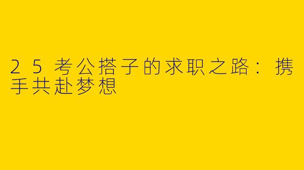25考公搭子的求职之路：携手共赴梦想