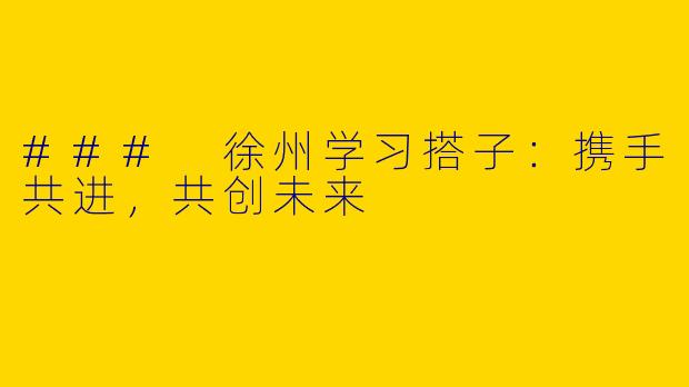### 徐州学习搭子：携手共进，共创未来