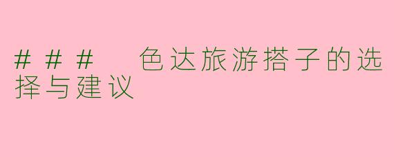 ### 色达旅游搭子的选择与建议