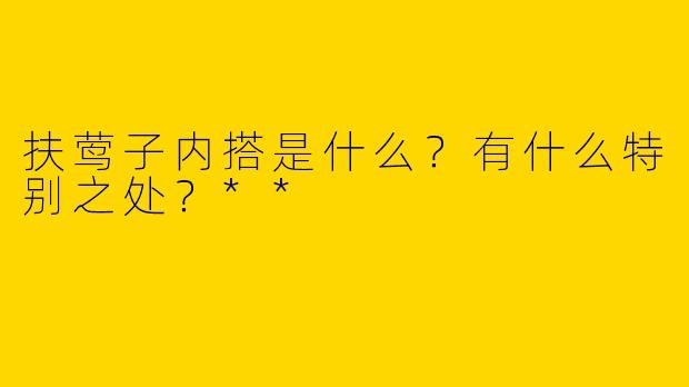 扶莺子内搭是什么?有什么特别之处?**