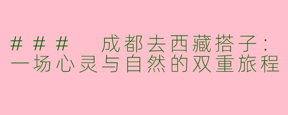 ### 成都去西藏搭子：一场心灵与自然的双重旅程