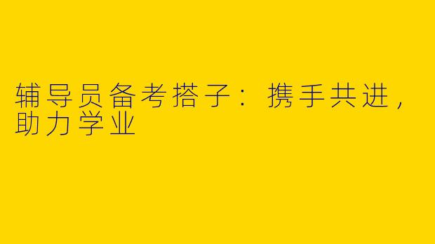 辅导员备考搭子：携手共进，助力学业