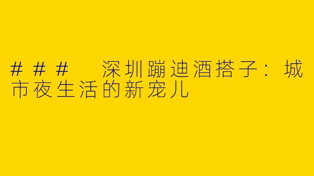 ### 深圳蹦迪酒搭子：城市夜生活的新宠儿