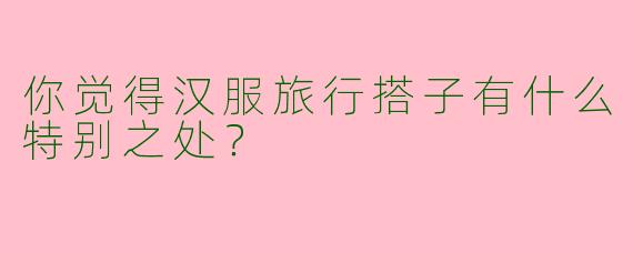 你觉得汉服旅行搭子有什么特别之处？