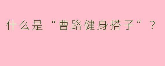 什么是“曹路健身搭子”?