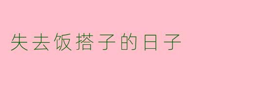失去饭搭子的日子