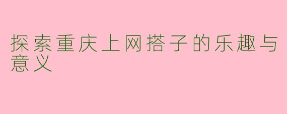 探索重庆上网搭子的乐趣与意义