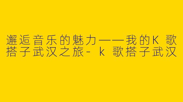 邂逅音乐的魅力——我的K歌搭子武汉之旅-k歌搭子武汉