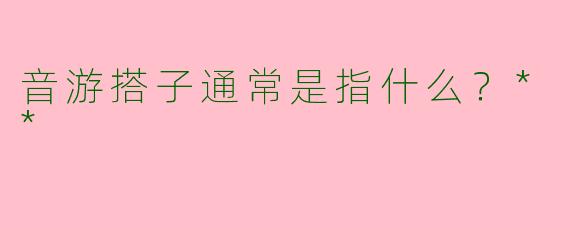 音游搭子通常是指什么?**