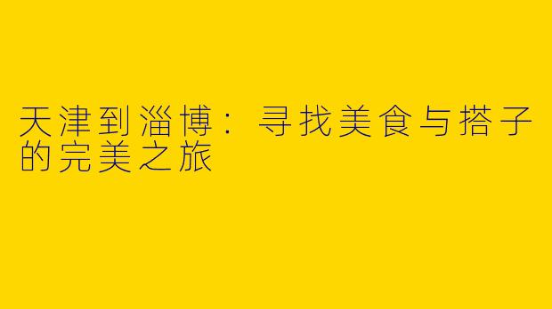 天津到淄博：寻找美食与搭子的完美之旅