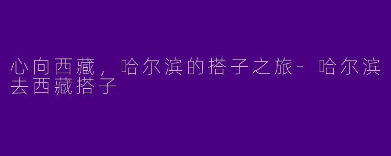 心向西藏，哈尔滨的搭子之旅-哈尔滨去西藏搭子