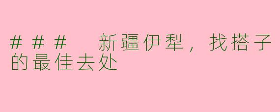 ### 新疆伊犁，找搭子的最佳去处