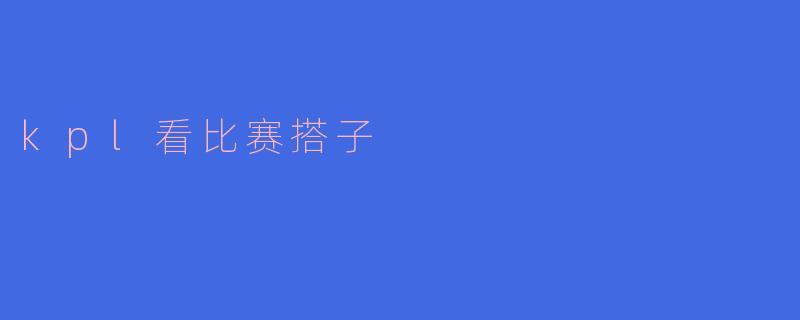kpl看比赛搭子