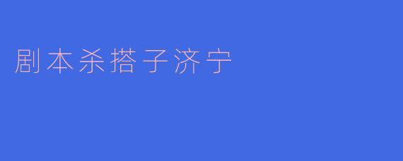 剧本杀搭子济宁