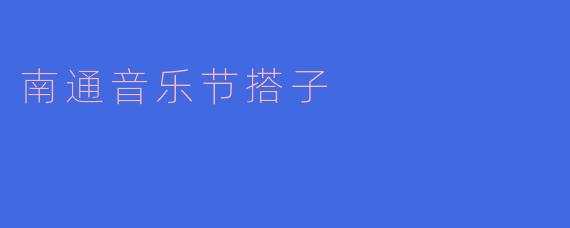 南通音乐节搭子