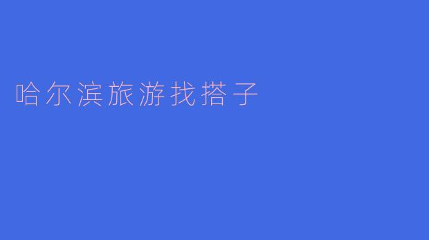 哈尔滨旅游找搭子