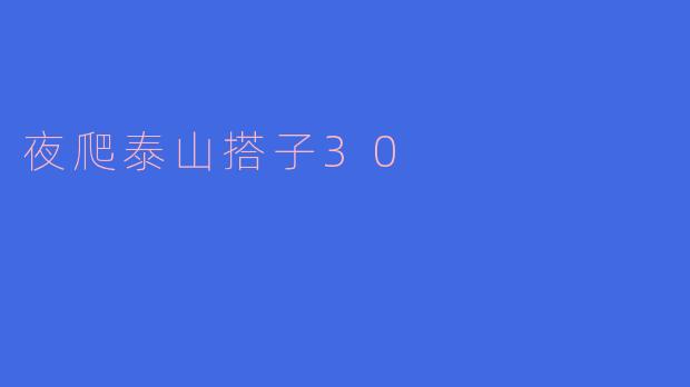 追逐星辰的旅程：夜爬泰山搭子30