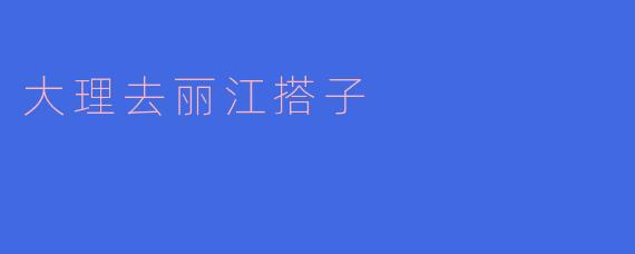 大理去丽江搭子