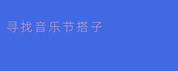 寻找音乐节搭子